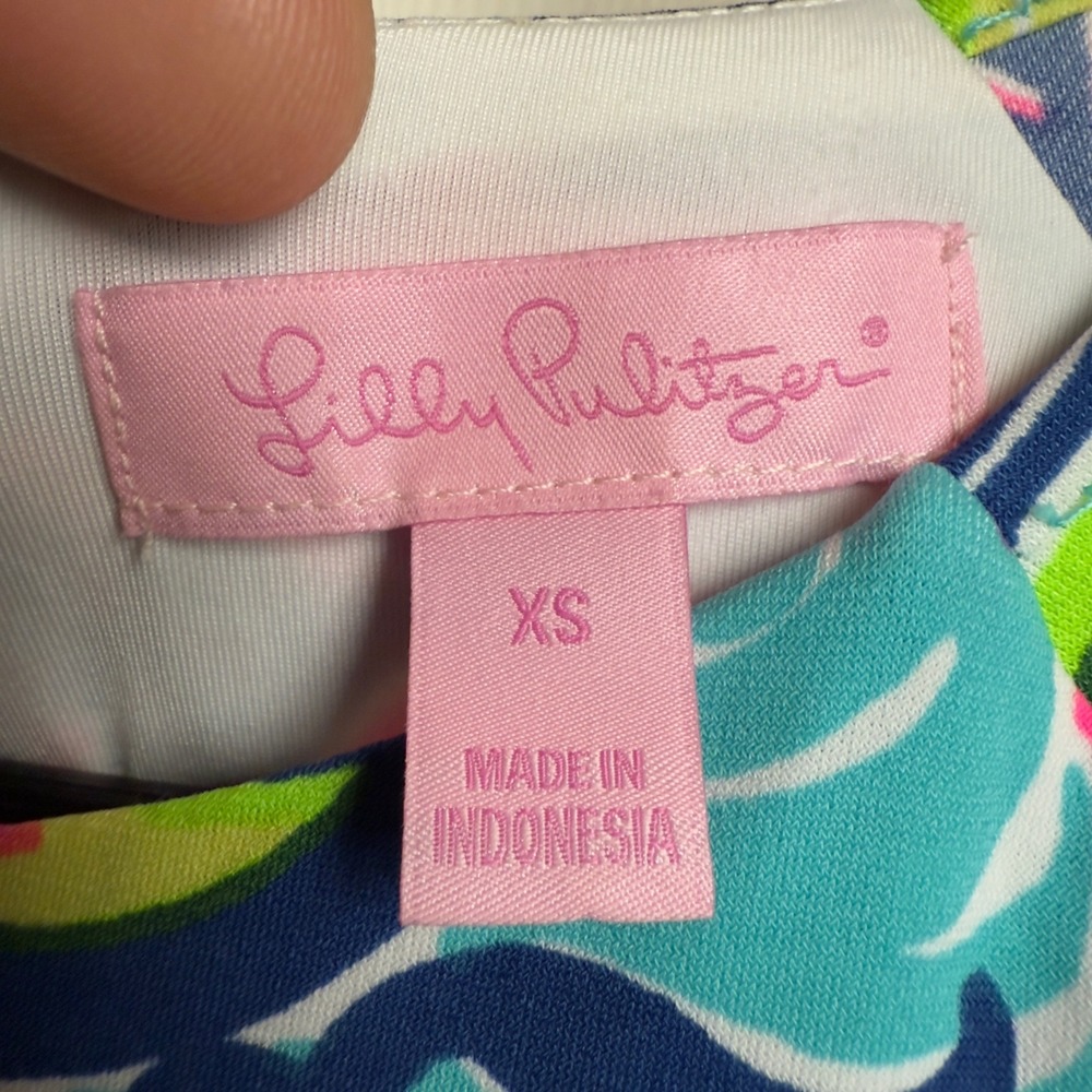 Lilly Pulitzer Bellavista Swing Dress XS Private Island Print, EUC - Picture 2 of 9